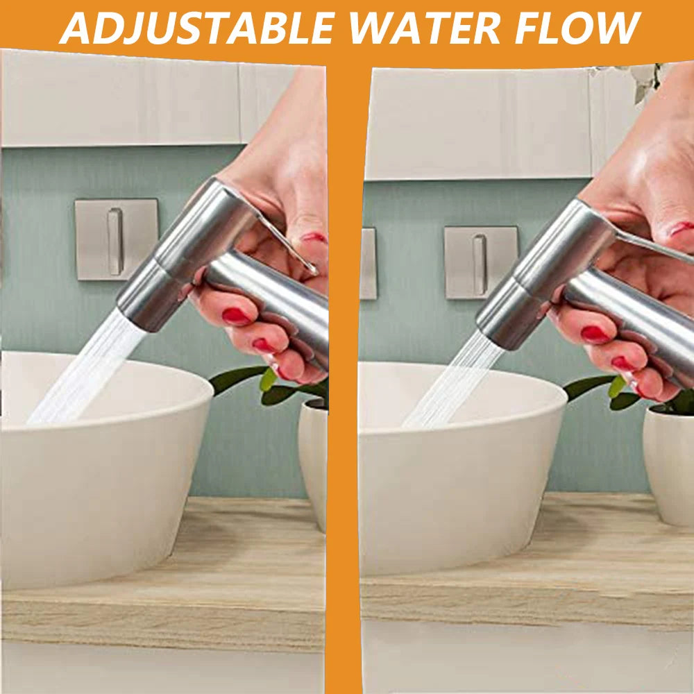 Bidet Hand Shower, FainFun Bidet Shower Set, Hand Bidet Sprayer Sprayer, Adjustable Water Pressure, Stainless Steel Hand Shower, Toilet for Personal Care/Shower/Floor Toilet Cleaning