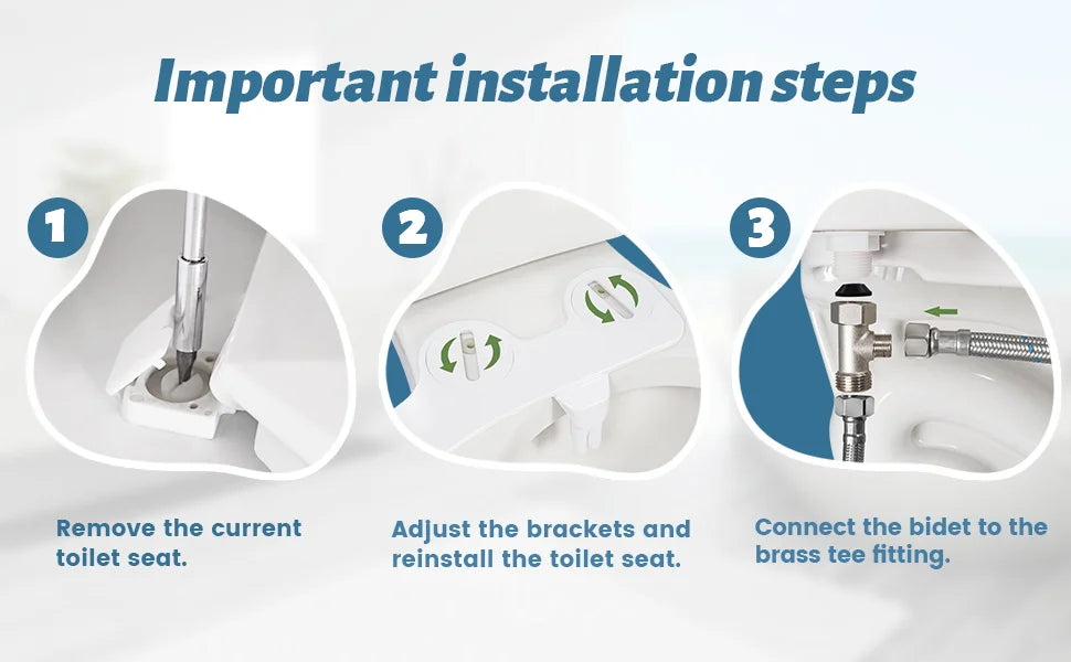 Non-Electric Home Bidet - Self Cleaning Dual Nozzle (Frontal and Rear Wash) Water Bidet Toilet Seat Attachment and Adjustable Water Pressure
