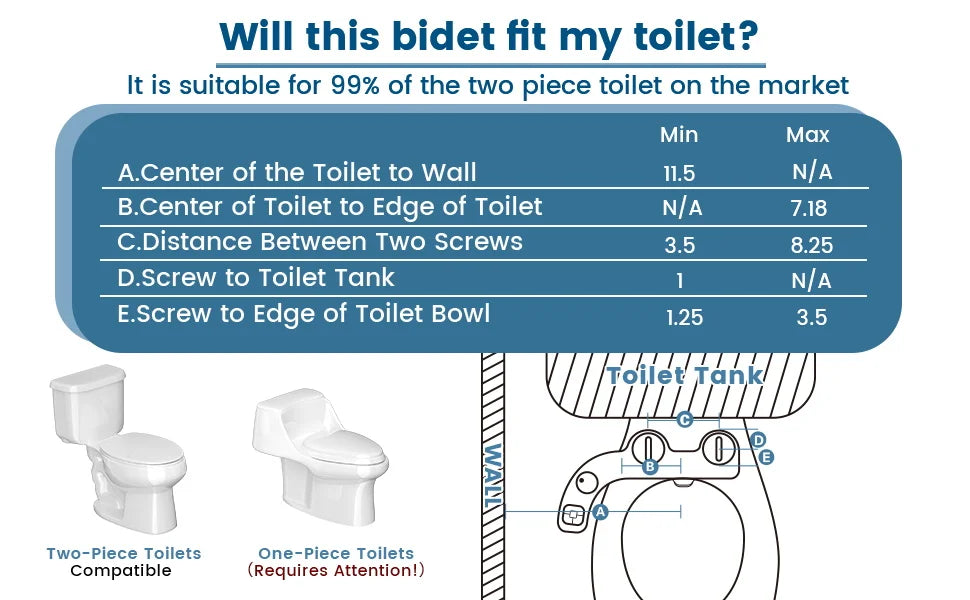 Non-Electric Home Bidet - Self Cleaning Dual Nozzle (Frontal and Rear Wash) Water Bidet Toilet Seat Attachment and Adjustable Water Pressure