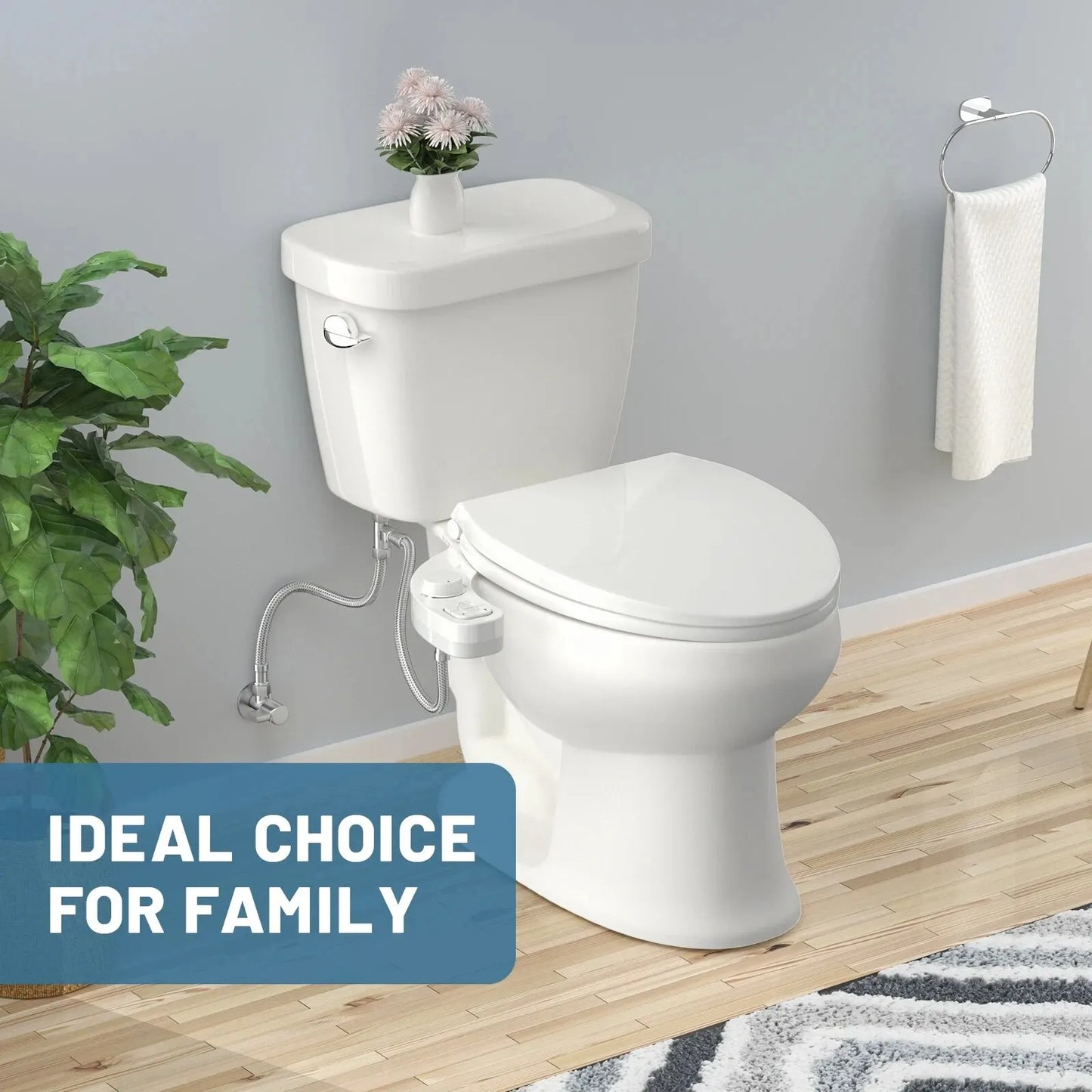 Non-Electric Home Bidet - Self Cleaning Dual Nozzle (Frontal and Rear Wash) Water Bidet Toilet Seat Attachment and Adjustable Water Pressure
